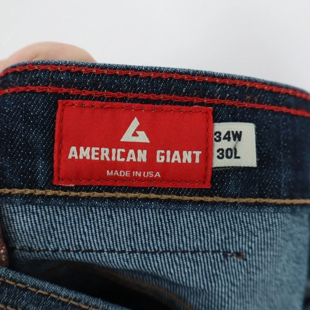 American Giant Slim Straight Jeans in Dark Indigo Blue